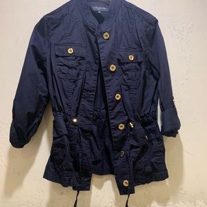 Navy Blue utility jacket.